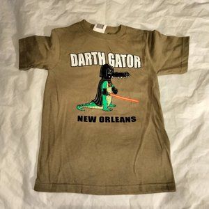 Darth Gator New Orleans Youth Small Tan Short Sleeve Tee Shirt